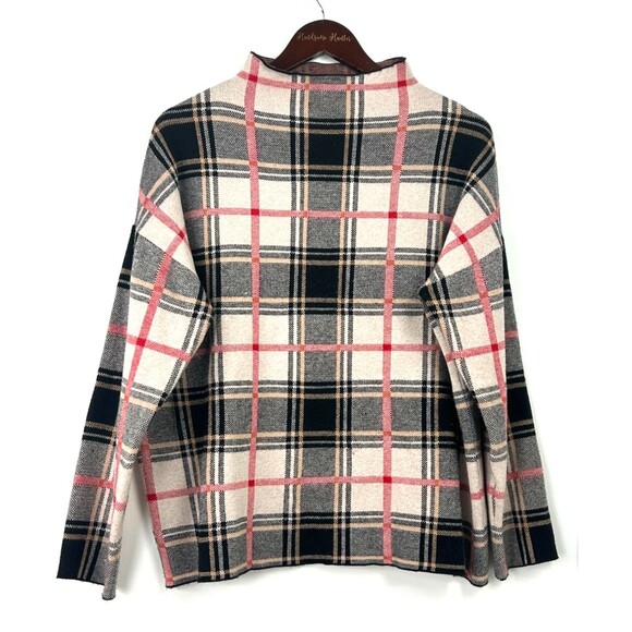 Tahari Mock Neck Plaid Pullover Top Womens Size 1X Long Sleeve Classic Comfort - Picture 4 of 11